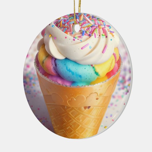 Ice Cream Cone Sprinkles Keramisch Ornament (Links)