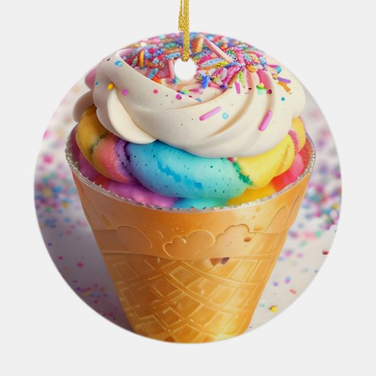 Ice Cream Cone Sprinkles Keramisch Ornament (Achterkant)