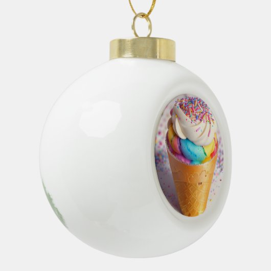 Ice Cream Cone Sprinkles Keramische Bal Ornament (Links)