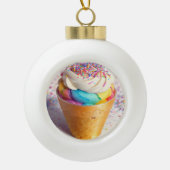 Ice Cream Cone Sprinkles Keramische Bal Ornament (Voorkant)