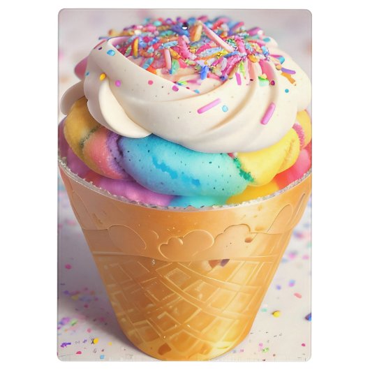 Ice Cream Cone Sprinkles Klembord (Achterkant)