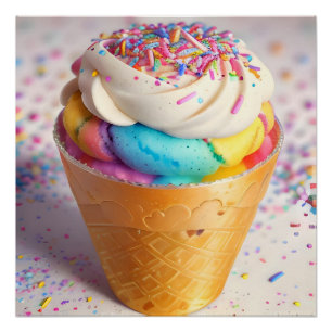 Ice Cream Cone Sprinkles Perfect Poster