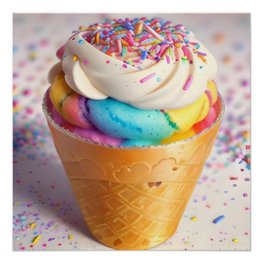Ice Cream Cone Sprinkles Perfect Poster (Voorkant)