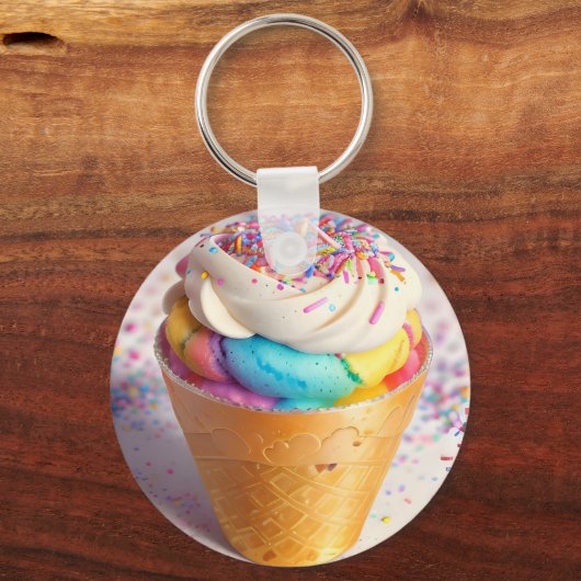 Ice Cream Cone Sprinkles Sleutelhanger (Achterkant)