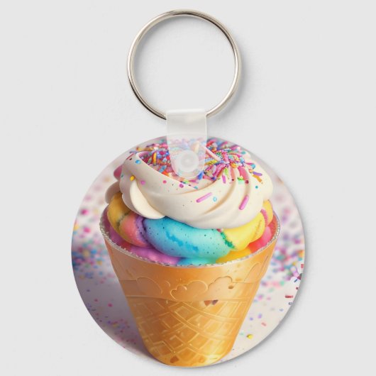 Ice Cream Cone Sprinkles Sleutelhanger (Achterkant)