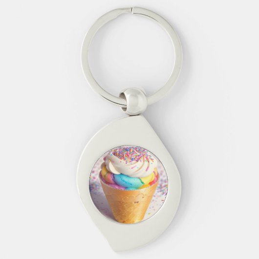 Ice Cream Cone Sprinkles Sleutelhanger (Voorkant)
