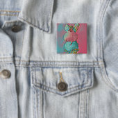 Ice cream cone sprinkles vierkante button 5,1 cm (In situ)