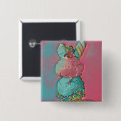 Ice cream cone sprinkles vierkante button 5,1 cm (Voorkant /achterkant)