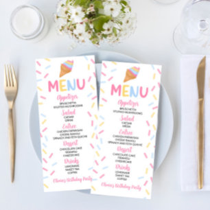 Ice Cream Cone Sprinkles Zoet Verjaardagsfeestje V Menu