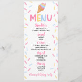Ice Cream Cone Sprinkles Zoet Verjaardagsfeestje V Menu (Voorkant)
