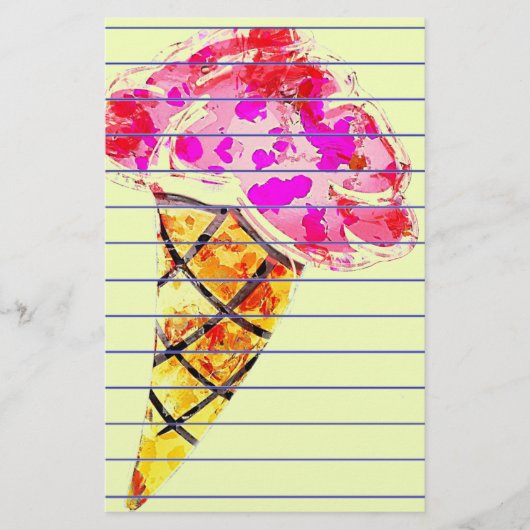 Ice Cream Cone Stationery Briefpapier (Voorkant)