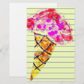 Ice Cream Cone Stationery Briefpapier (Voorkant / Achterkant)