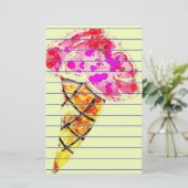 Ice Cream Cone Stationery Briefpapier (Staand voorkant)