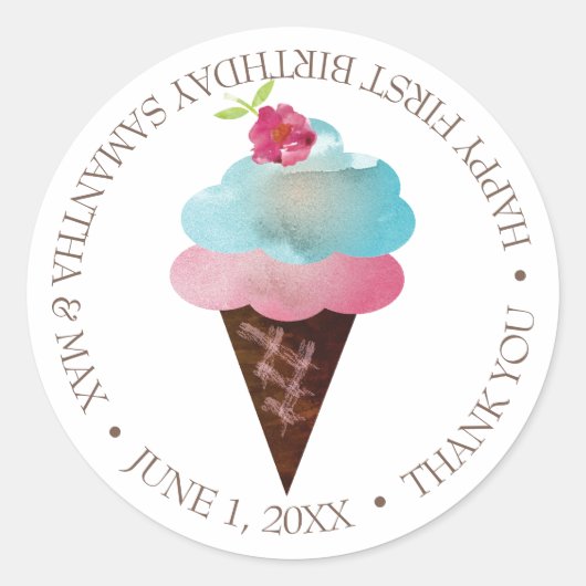 Ice Cream Cone Sticker (Voorkant)