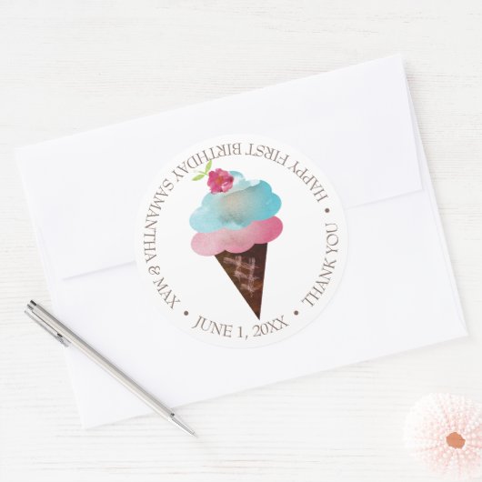 Ice Cream Cone Sticker (Envelop)
