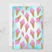 Ice Cream Cone Summer Birthday Kaart (Achterkant)
