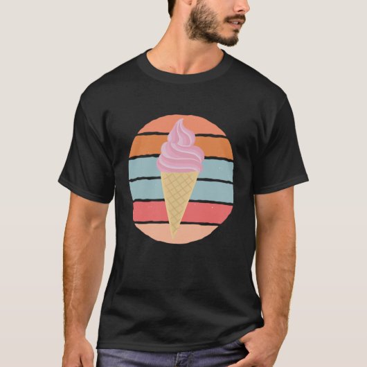  Ice Cream Cone Summer Desserts Sherbet T-shirt (Voorkant)