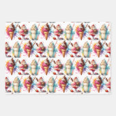 Ice Cream Cone, Sundae en Milkshake Verjaardag Inpakpapier Vel (Voorkant 2)