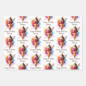 Ice Cream Cone, Sundae en Milkshake Verjaardag Inpakpapier Vel (Voorkant)