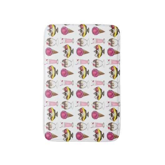 Ice Cream Cone Sundae Shake Banana Split Badmat (Voorkant Verticaal)