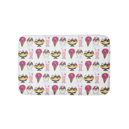 Ice Cream Cone Sundae Shake Banana Split Badmat (Voorkant)