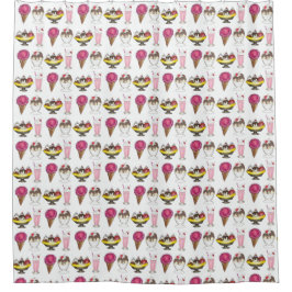 Ice Cream Cone Sundae Shake Banana Split Douchegordijn