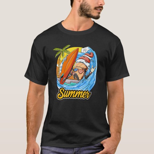 Ice Cream Cone surfende de golven Surfboardi T-shirt (Voorkant)