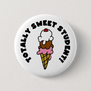 Ice Cream Cone Sweet Student Ronde Button 5,7 Cm