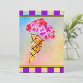 Ice Cream Cone-uitnodiging Kaart (Staand voorkant)