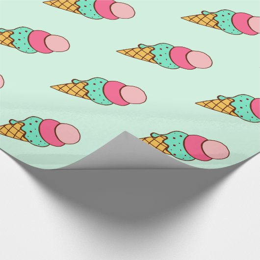 Ice Cream Cone verjaardagsfeestje inpakpapier (Hoek)