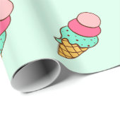 Ice Cream Cone verjaardagsfeestje inpakpapier (Rol Hoek)