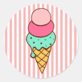 Ice Cream Cone verjaardagsfeestje Stickers (Voorkant)