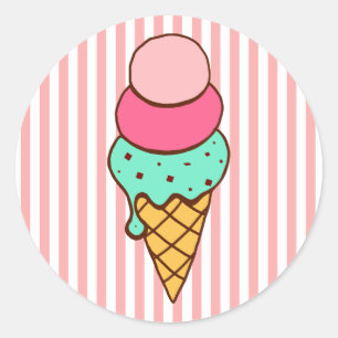 Ice Cream Cone verjaardagsfeestje Stickers