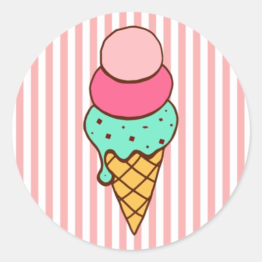 Ice Cream Cone verjaardagsfeestje Stickers (Voorkant)