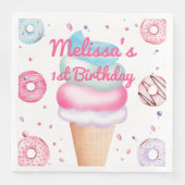 Ice Cream Cone verjaardagsfeestjes servetten (Voorkant)