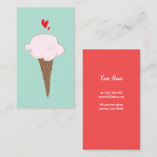 Ice Cream Cone Visitekaartje (Voorkant / Achterkant)