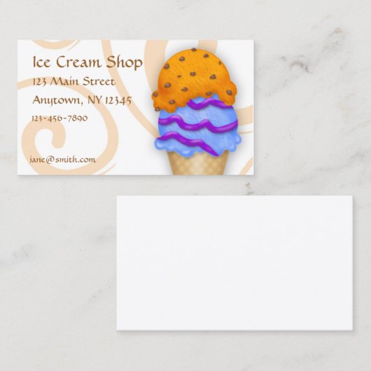 Ice Cream Cone Visitekaartje (Voorkant / Achterkant)