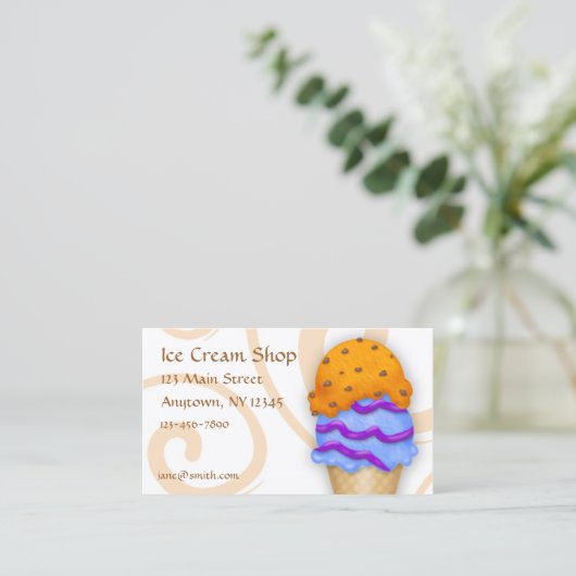 Ice Cream Cone Visitekaartje (Staand voorkant)