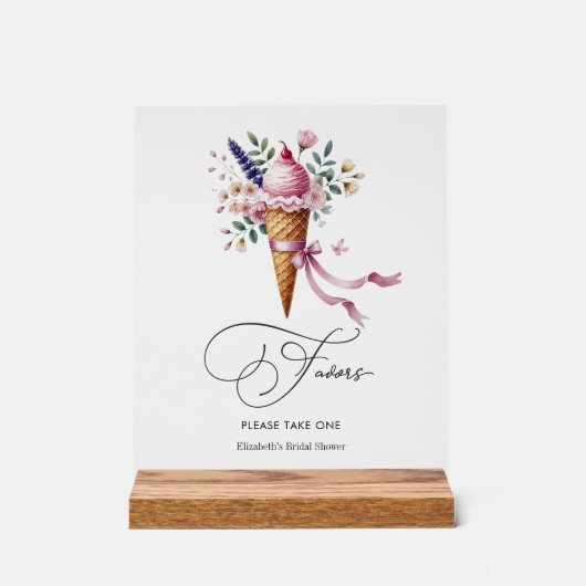 Ice Cream Cone Vrijgezellenfeest Acryl Bord (Voorkant)