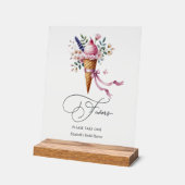 Ice Cream Cone Vrijgezellenfeest Acryl Bord (Hoek)