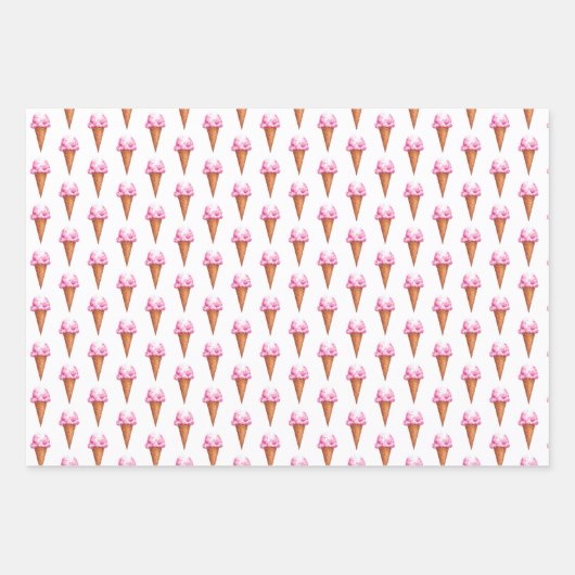 Ice Cream Cone Waterverf Wrapping Paper (Voorkant 2)