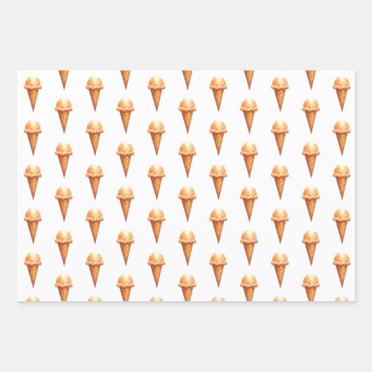Ice Cream Cone Waterverf Wrapping Paper (Voorkant)