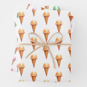 Ice Cream Cone Waterverf Wrapping Paper (In situ)