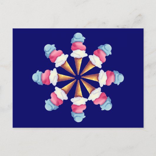 ICE CREAM CONE WHEEL VAN SHARON SHARPE BRIEFKAART (Voorkant)