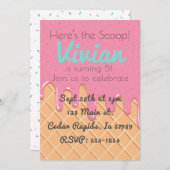 Ice Cream Cone with sprinkles Fun Kaart (Voorkant / Achterkant)