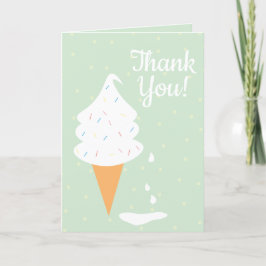 Ice Cream Cone with Sprinkles Polka Dots Green Bedankkaart
