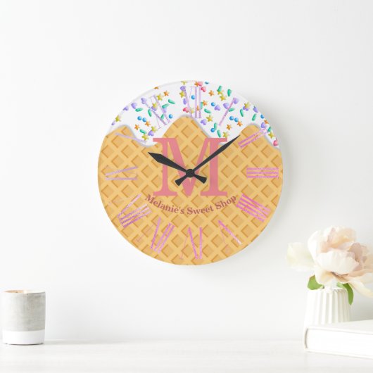 Ice Cream Cone with Vanilla Frosting & Sprinkles Grote Klok (Huis)