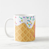 Ice Cream Cone with Vanilla Frosting & Sprinkles Koffiemok (Links)