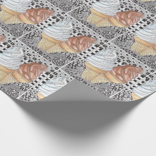 Ice Cream Cone Wrapping Paper Cadeaupapier (Hoek)
