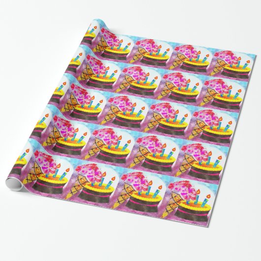 Ice Cream Cone Wrapping Paper Cadeaupapier (Uitgerold)